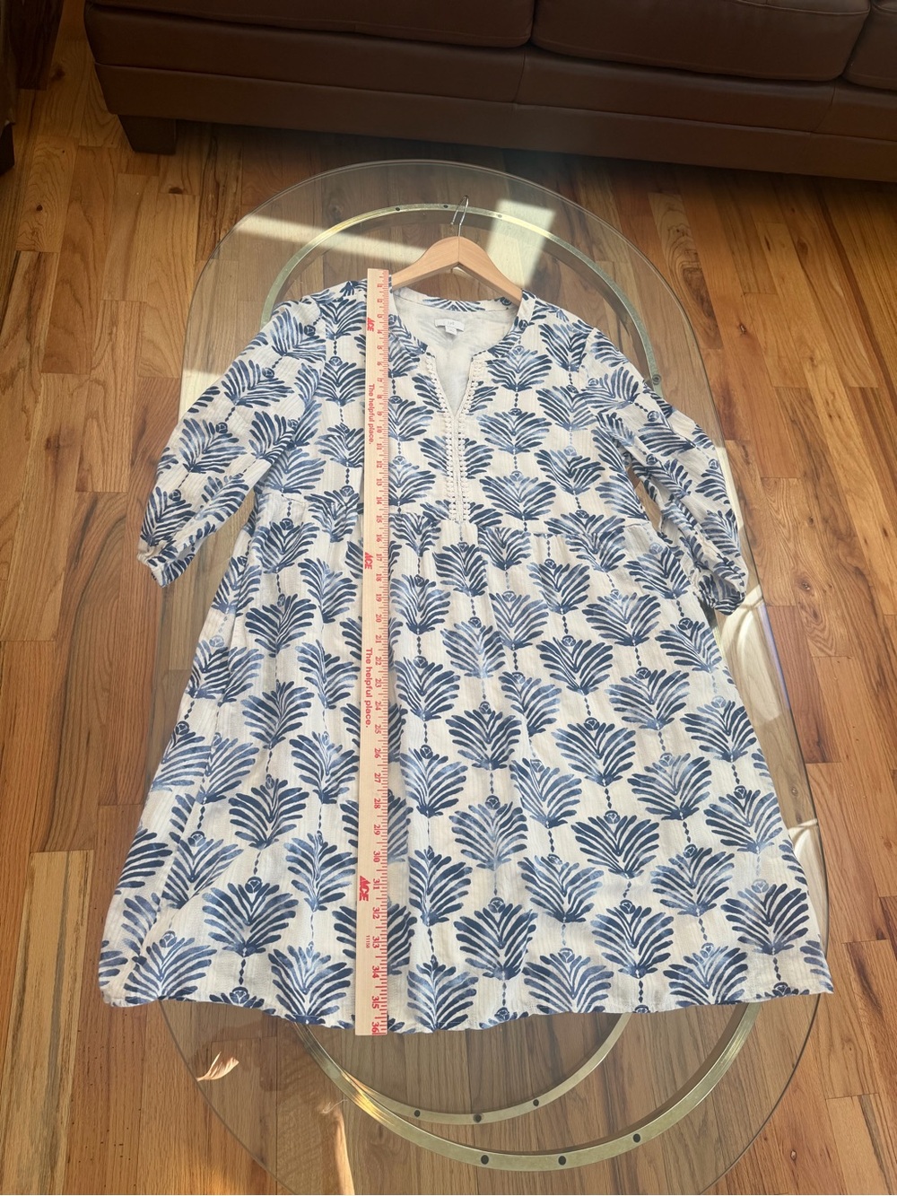 J. Jill White Cotton Dress with Blue Botanical Print - Picture 8 of 8